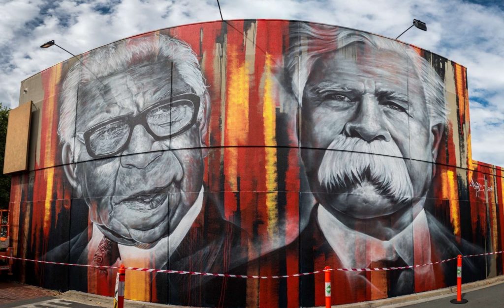 A community mural celebrating the late Sir Douglas Nicholls in the Greater Shepparton region, Image source - Greater Shepparton Community