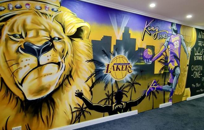 Los Angeles Lakers/LeBron James Mural by Reuben
