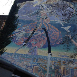 Brian Barnes' anti-war murals London (then and now), FatCap