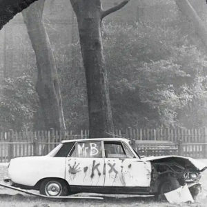 A car tagged with 'Kix' // 1970s graffiti, The Guardian 