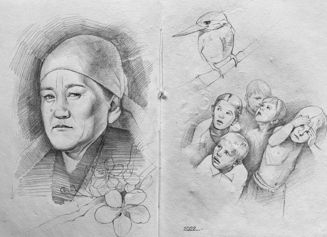 Male Fallen Angel 8X10 Mixed Media Sketch Drawing Study ART PRINT | eBay-saigonsouth.com.vn